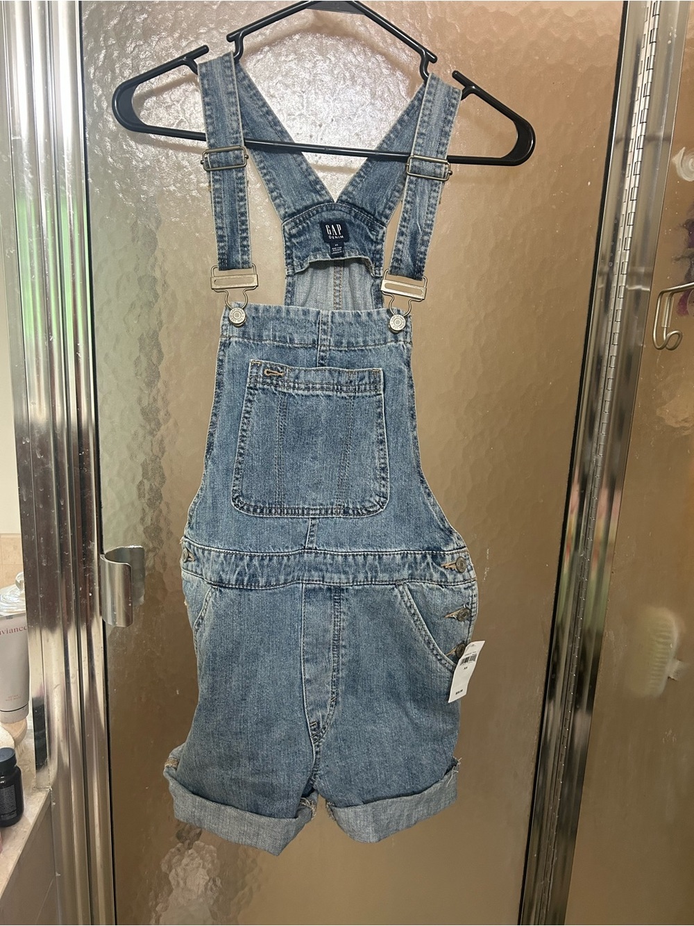 GAP Denim Short Overalls - Light Blue